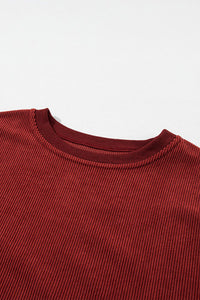 Maroon Ribbed Sweatshirt