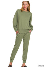 Load image into Gallery viewer, Zenana Scoop Neck Zip Sweat Set Preorder