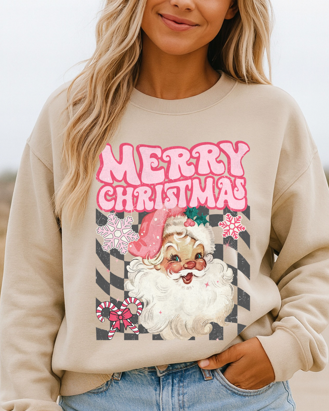 Retro Pink Santa