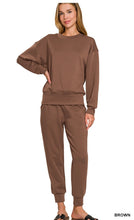 Load image into Gallery viewer, Zenana Scoop Neck Zip Sweat Set Preorder