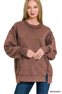 Acid Washed Split Exposed Seam Sweatshirt