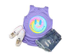 Tie Dye Smiley Tank