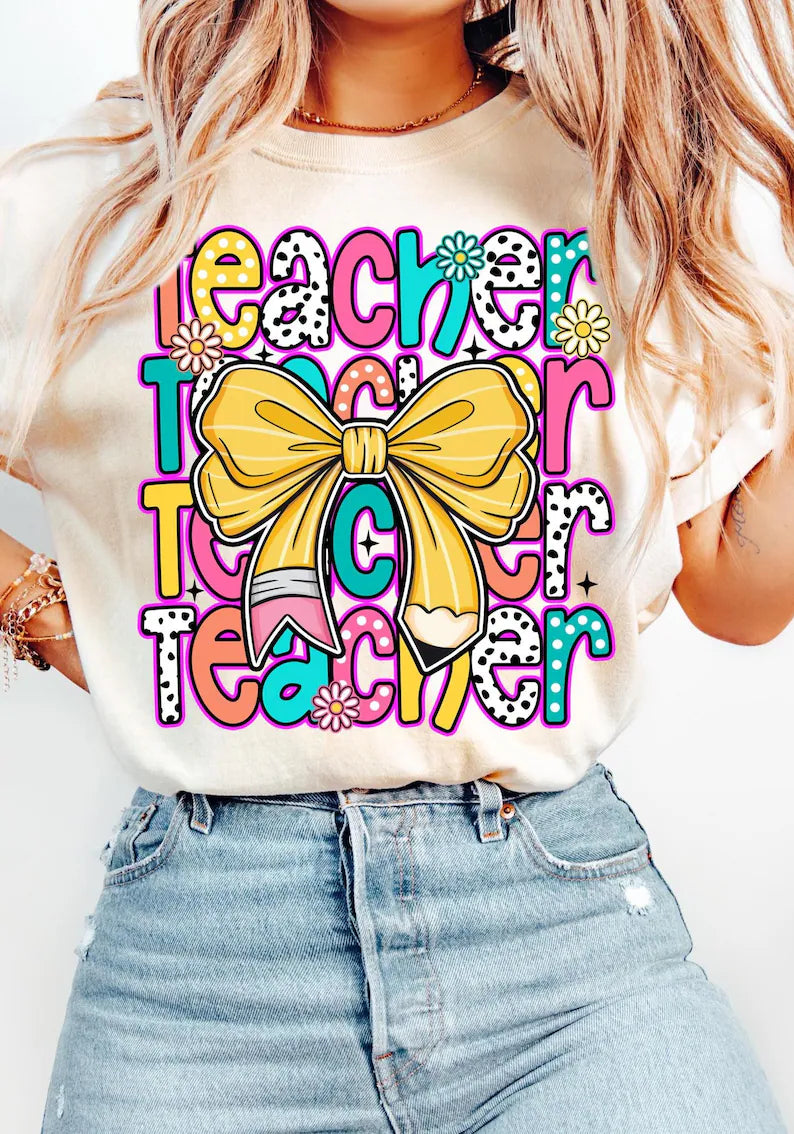 Teacher Pencil Bow