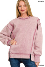 Load image into Gallery viewer, Acid Washed Split Exposed Seam Sweatshirt
