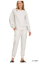 Load image into Gallery viewer, Zenana Scoop Neck Zip Sweat Set Preorder