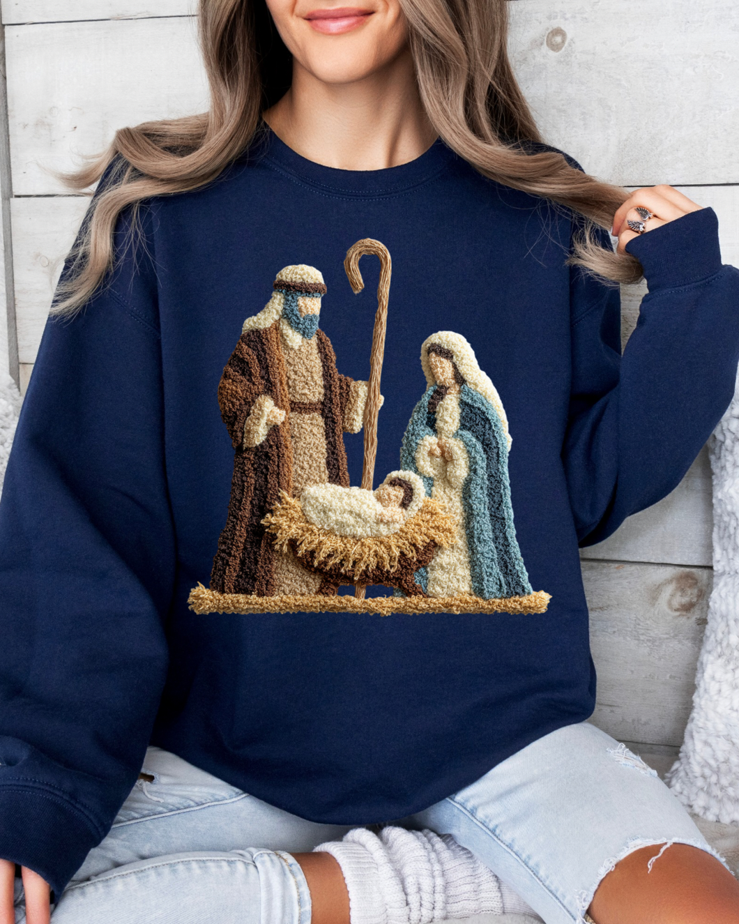 Faux Crochet Nativity