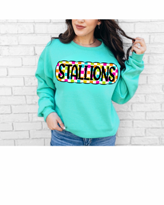 Neon Checkered School