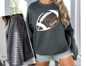 Football Heart Sweatshirts Round 1