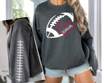 Load image into Gallery viewer, Football Heart Sweatshirts Round 3