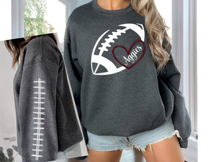 Football Heart Sweatshirts Round 3