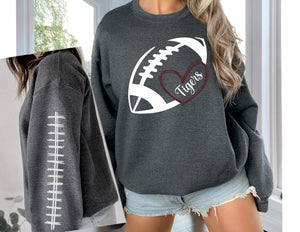 Football Heart Sweatshirts Round 3