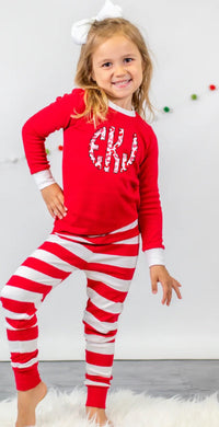 Pink and Red Cheetah Monogram Pajamas