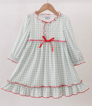 Load image into Gallery viewer, Sage Gingham Christmas Pajamas