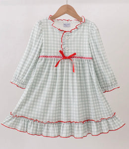 Sage Gingham Christmas Pajamas