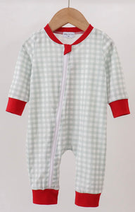 Sage Gingham Christmas Pajamas