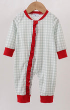 Load image into Gallery viewer, Sage Gingham Christmas Pajamas