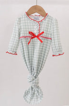 Load image into Gallery viewer, Sage Gingham Christmas Pajamas